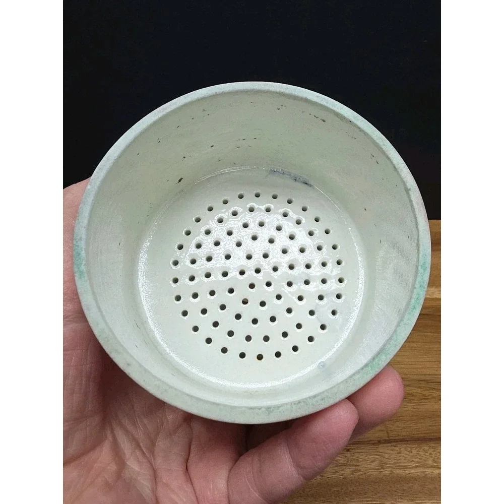 Vtg USA 100 mm Porcelain Funnel White Glazed Filter Strainer